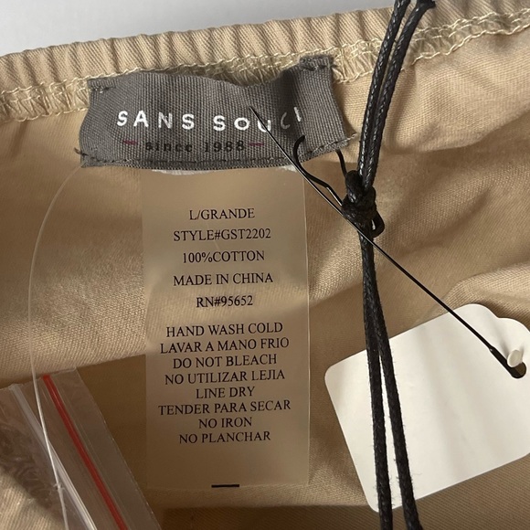 NWT Tan Collared Halter Neck Vest Button Up Crop Top Size Large Sans Souci - Picture 7 of 9